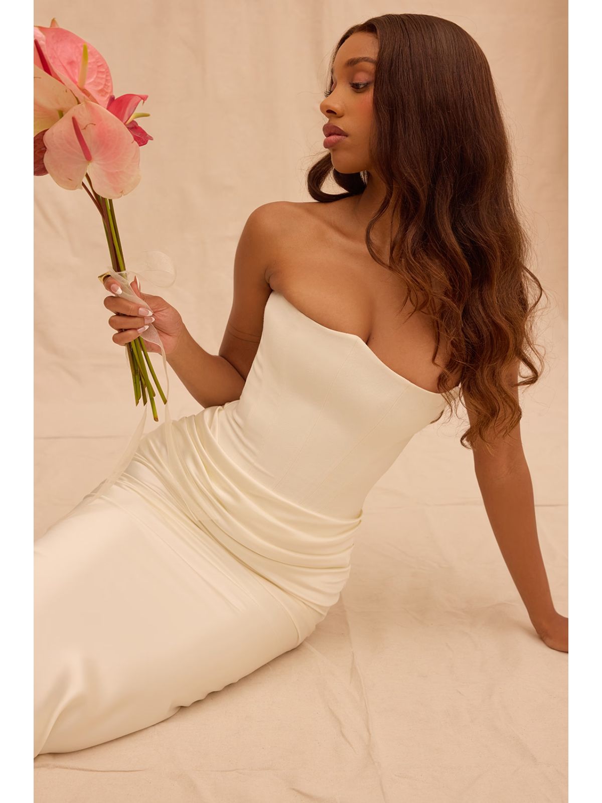 Celestine Corset Maxi Dress - White