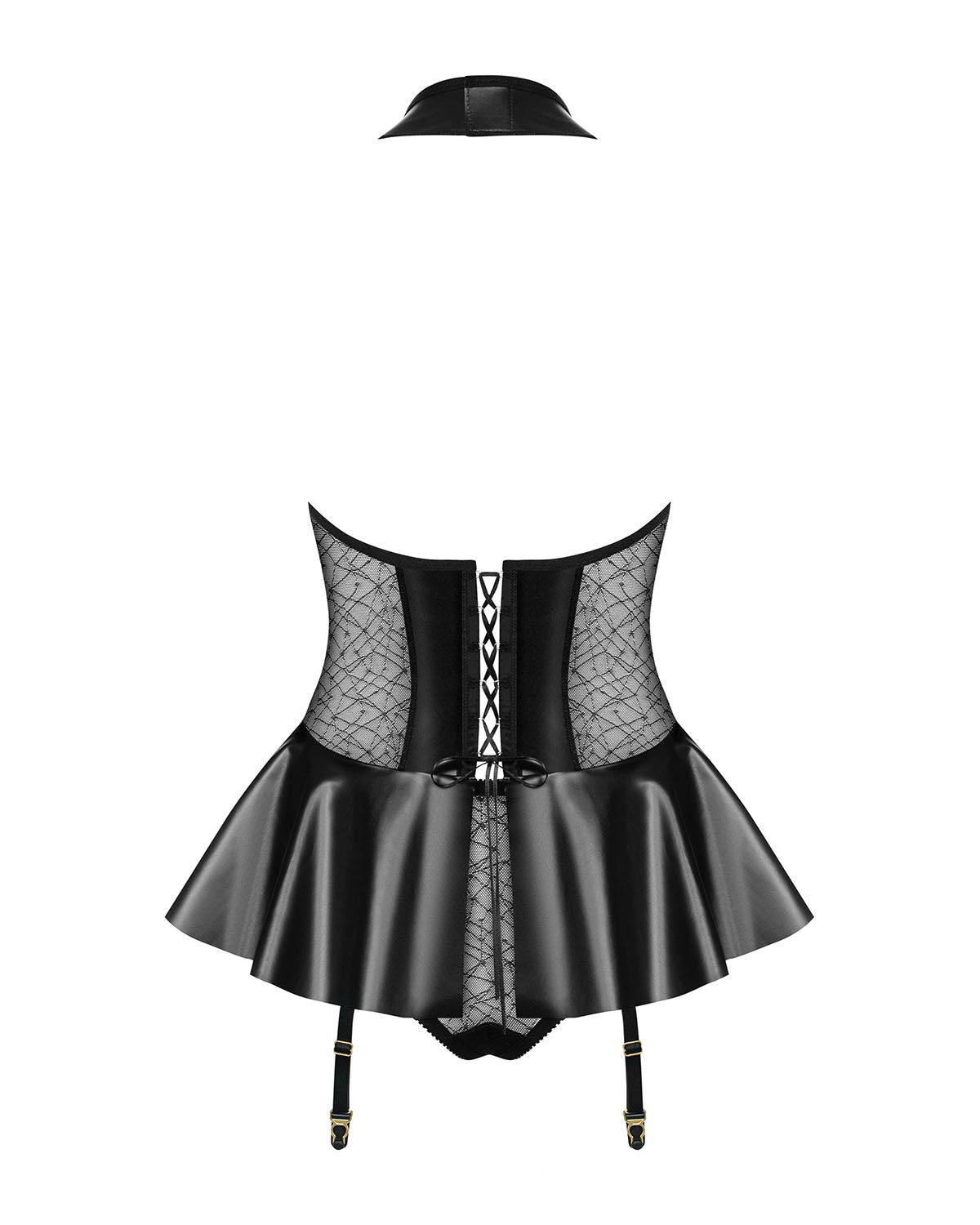 Bellatrix Black Corset with Suspenders Lingerie Set